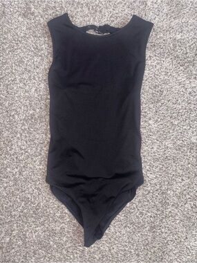 Black Buckle Back Bodysuit ✨ Edgy Cutout Clubwear Festival Top Size S (Runs M)